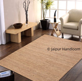 Hand Woven Braided Meditation Mat, Natural Jute Area Rug Living Room Carpet - 4X6 ft-Jaipur Handloom