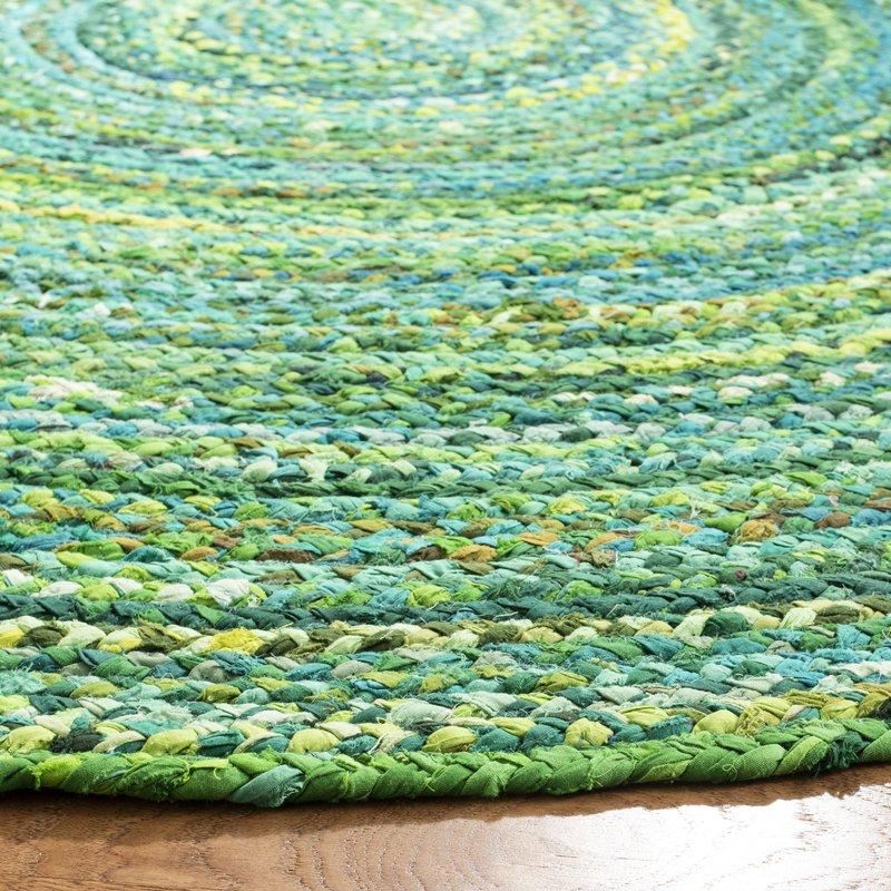 Cotton Chindi Area Rugs 6 Feet Round for Dining Room | Jaipur Handloom