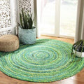 Hand Woven Chunky Chindi 6 feet Round Rugs for Living Room Floor | Jaipur Handloom
