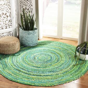 Hand Woven Chunky Chindi 6 feet Round Rugs for Living Room Floor | Jaipur Handloom