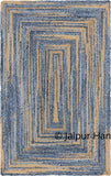 Hand Woven Denim Jute Mix Door Mats | Braided Jute Denim Bathroom Rugs - 2 x 3 ft-Jaipur Handloom