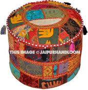 Handmade Bohemian Patchwork Pouf-Jaipur Handloom