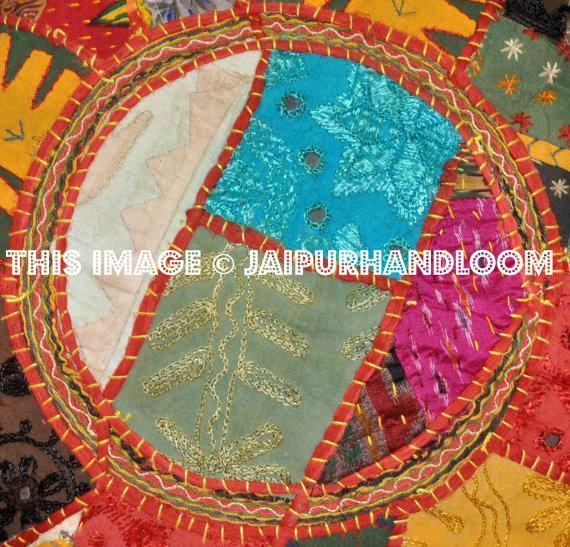 Handmade Bohemian Patchwork Pouf-Jaipur Handloom