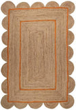 antique handwoven bedroom rug scalloped pattern 3 X 5