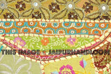 Hippie 17" round embroidered Patchwork floor cushion pouf Vintage Floor Pillows Stool-Jaipur Handloom
