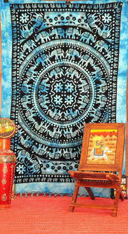 Hippie Elephant Tapestry Psychedelic Mandala Tapestries Dorm Room-Jaipur Handloom