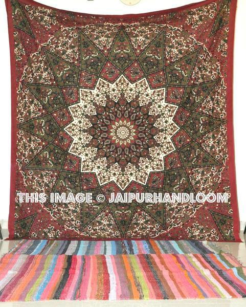 Hippie Star Tapestries Psychedelic Dorm Tapestry Decorative Curtains-Jaipur Handloom