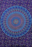 Hippie Tapestries Hippy Mandala Wall Hanging Blue Dorm Tapestry-Jaipur Handloom