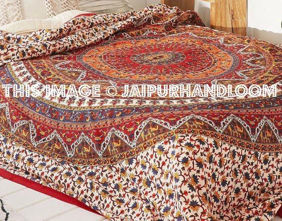 Hippie Trippy Mandala Tapestry Bohemian dorm room tapestries poster-Jaipur Handloom