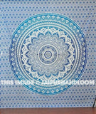 Hippie Trippy Sky Blue Ombre Tapestry bohemian tapestry wall hanging-Jaipur Handloom