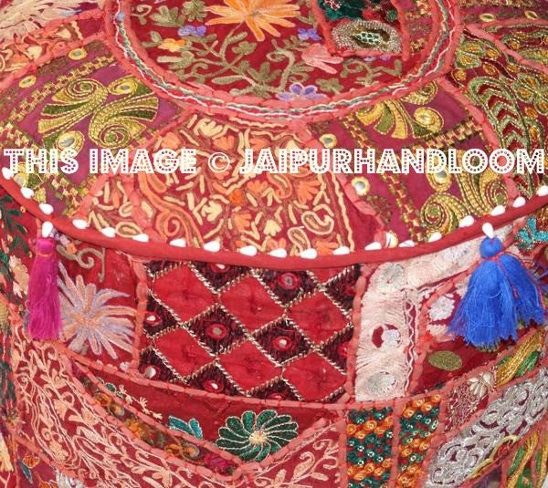 Holroyd Pouf ottomans - 18X13 inches-Jaipur Handloom