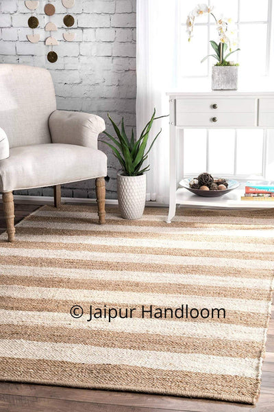 Home Decor Braided Jute Rugs, Rag Rug, Jute Rug Runner, Door Mat - 2 X 3 ft-Jaipur Handloom