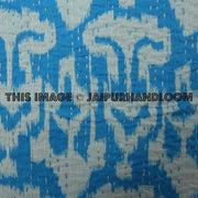 Ikat Kantha Throw Cotton Indian Kantha Blanket Bedding-Jaipur Handloom