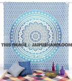 Indian Blue Ombre Mandala Tapestry Wall Hanging Throw Bedding Bedspread-Jaipur Handloom