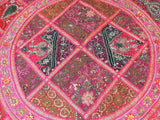 Indian Bohemian Patchwork Living Room Tapestries Pink Boho Bed cover-Jaipur Handloom