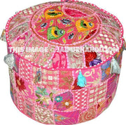 Indian Bohemian Pouf Ottoman decorative pouffe pouffes-Jaipur Handloom