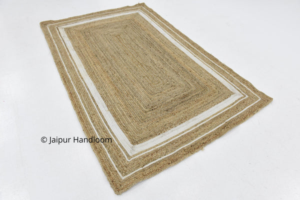 Indian Braided Floor Rug, Handmade Jute Rug, Natural Jute Rug Runner - 3 X 5 feet-Jaipur Handloom