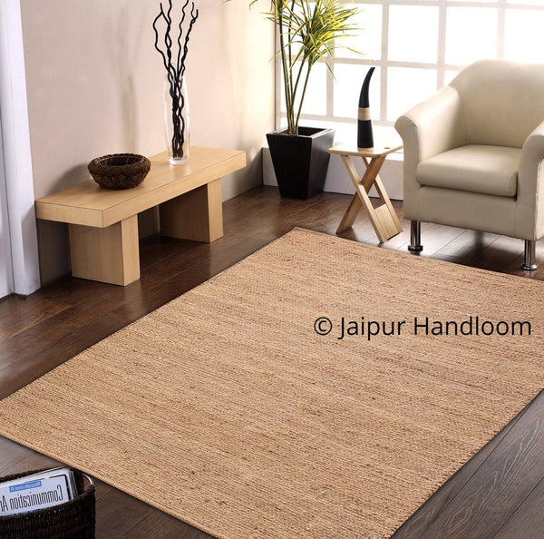Indian Braided Floor Rugs, Fair Trade Jute Area Carpet, Braided Rug Runner - 3 X 4 ft-Jaipur Handloom