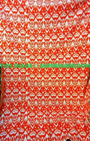 Indian Cotton Ikat kantha Quilt in Red, Sari Ikat quilt Queen blanket throw quilted bedspread bed cover, handmade reversible ikat quilt-Jaipur Handloom