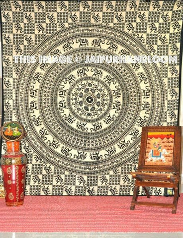 Indian Elephant Tapestry Bohemian Dorm room bedding bed cover-Jaipur Handloom