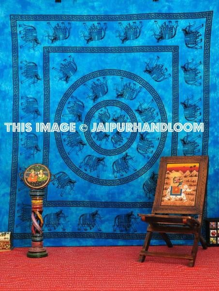 Indian Elephant Wall Hanging Hippie Dorm Room Tapestries Tapestry-Jaipur Handloom
