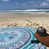 Indian Hippie Mandala Tapestry Round Beach Throw bohemian round yoga mat-Jaipur Handloom