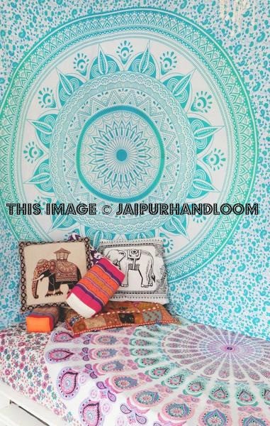 Indian Hippie Mandala Throw Wall Hanging Ombre Tapestry Boho Bedspread Decor Art-Jaipur Handloom
