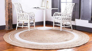 Jaipur handloom - Indian Jute Round Rug Circle Rugs White round rug for Living Room Carpet