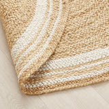 Jaipur handloom - Indian Jute Round Rug Circle Rugs White round rug for Living Room Carpet