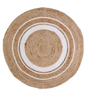 Jaipur handloom - Indian Jute Round Rug Circle Rugs White round rug for Living Room Carpet