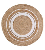 Jaipur handloom - Indian Jute Round Rug Circle Rugs White round rug for Living Room Carpet
