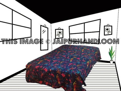 Indian Kantha Quilt Bohemian Kantha Bedding-Jaipur Handloom