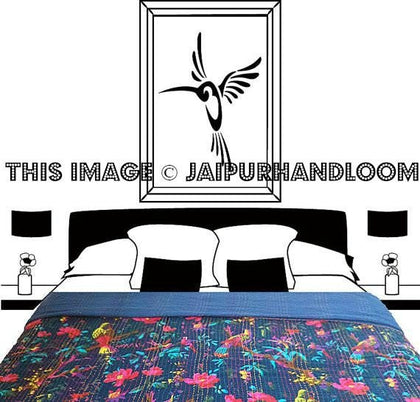 Indian Kantha Quilt Bohemian Kantha Bedding-Jaipur Handloom