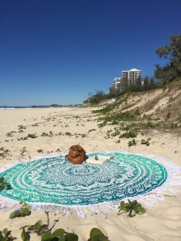 Indian Mandala Round Roundie Beach Throw yoga mat-Jaipur Handloom