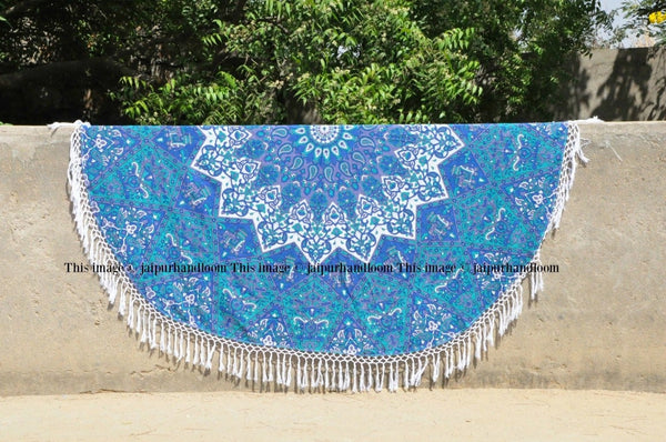 Indian Mandala Roundie Cotton Beach Throw-Jaipur Handloom