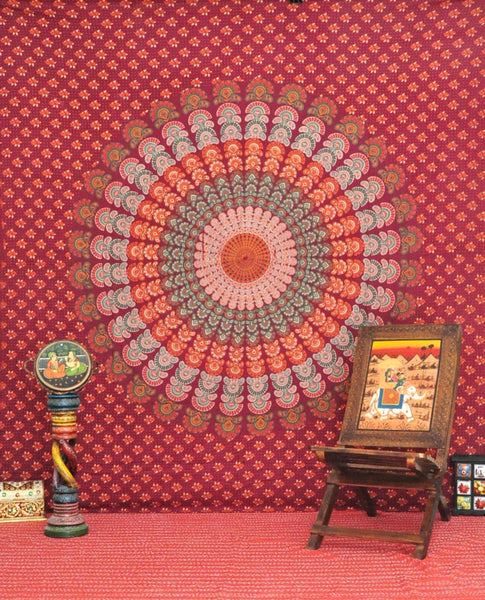 Indian Mandala Tapestry psychedelic mandala yoga mat hippie beach towel-Jaipur Handloom