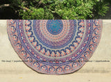 Indian Mandala Wall Hanging Round Tapestry Cotton Beach Throw Yoga Mat-Jaipur Handloom