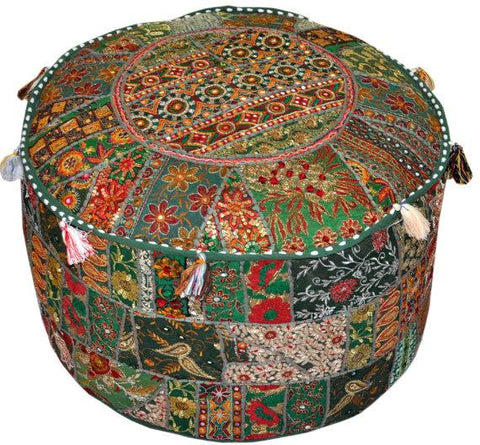 Indian Ottoman pouf || Jaipur Handloom