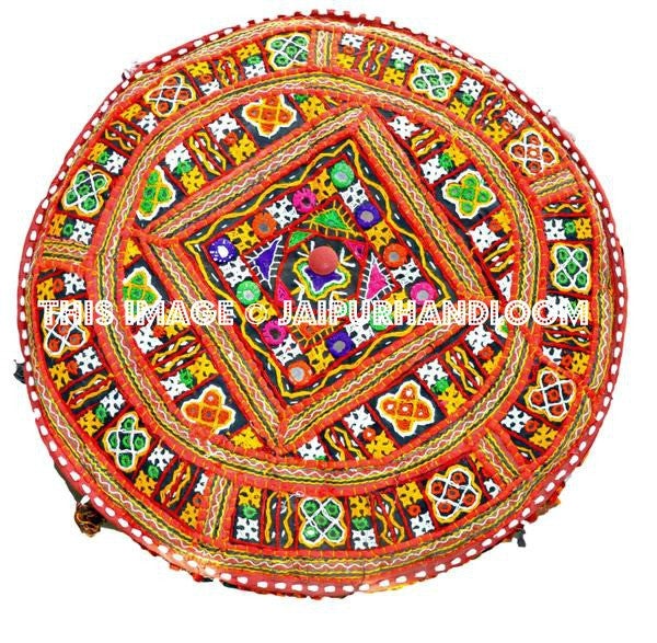Indian Patchwork Pouf-Jaipur Handloom