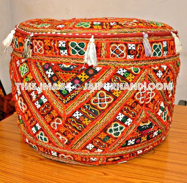 Indian Patchwork Pouf-Jaipur Handloom