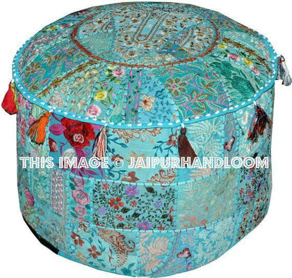 Indian Pouf Ottoman Patchwork on Sale
