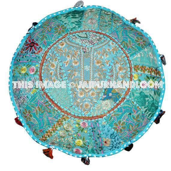 Indian Pouf Ottoman Patchwork on Sale