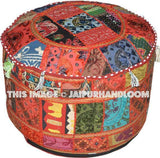 XL indian Poufs Bean bag ottoman Round Ottoman Pouf Footstools-Jaipur Handloom