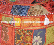 XL indian Poufs Bean bag ottoman Round Ottoman Pouf Footstools-Jaipur Handloom