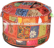 XL indian Poufs Bean bag ottoman Round Ottoman Pouf Footstools-Jaipur Handloom