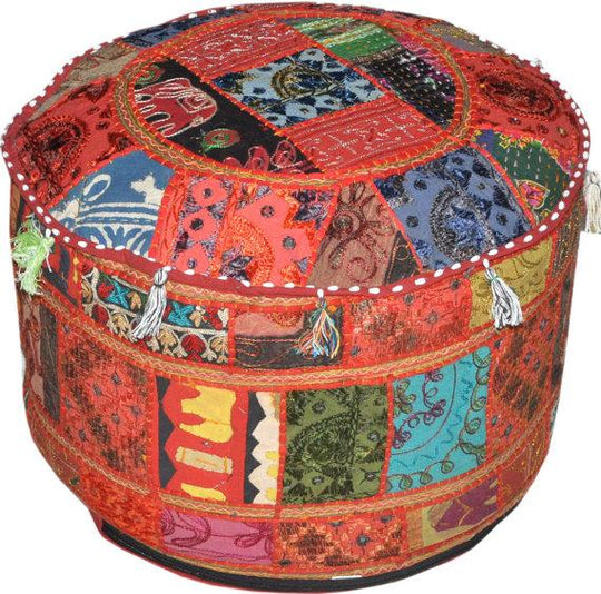Indian Poufs Round Ottoman Pouffe Footstools
