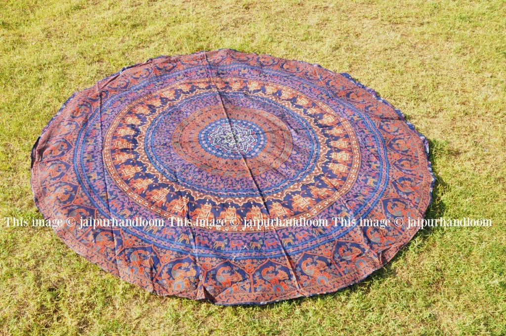 Indian Hippie Mandala Tapestry Round Beach Throw bohemian round yoga mat