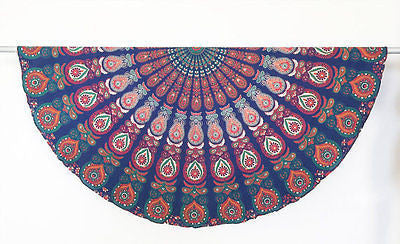 Indian Round Mandala Tapestry Wall Hanging Cotton Yoga Mat Hippie Beach Throw-Jaipur Handloom