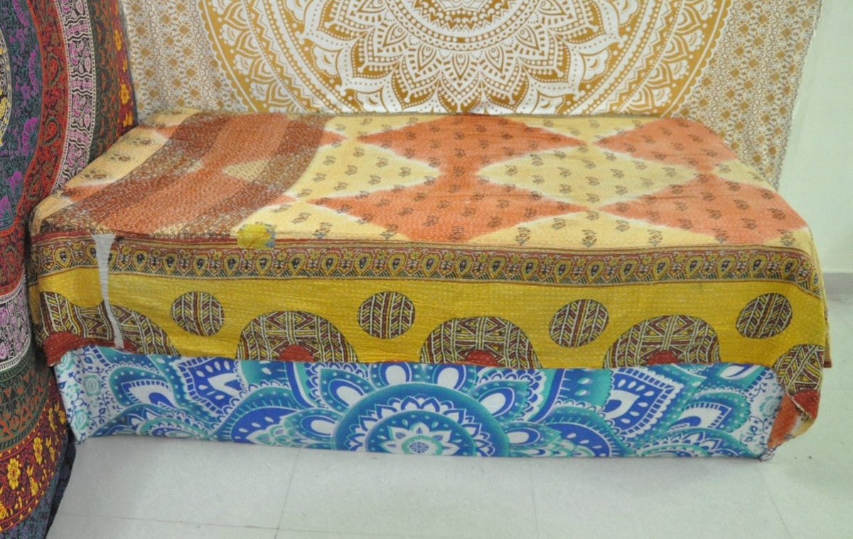 Indian Sari Vintage kantha Quilt-Jaipur Handloom