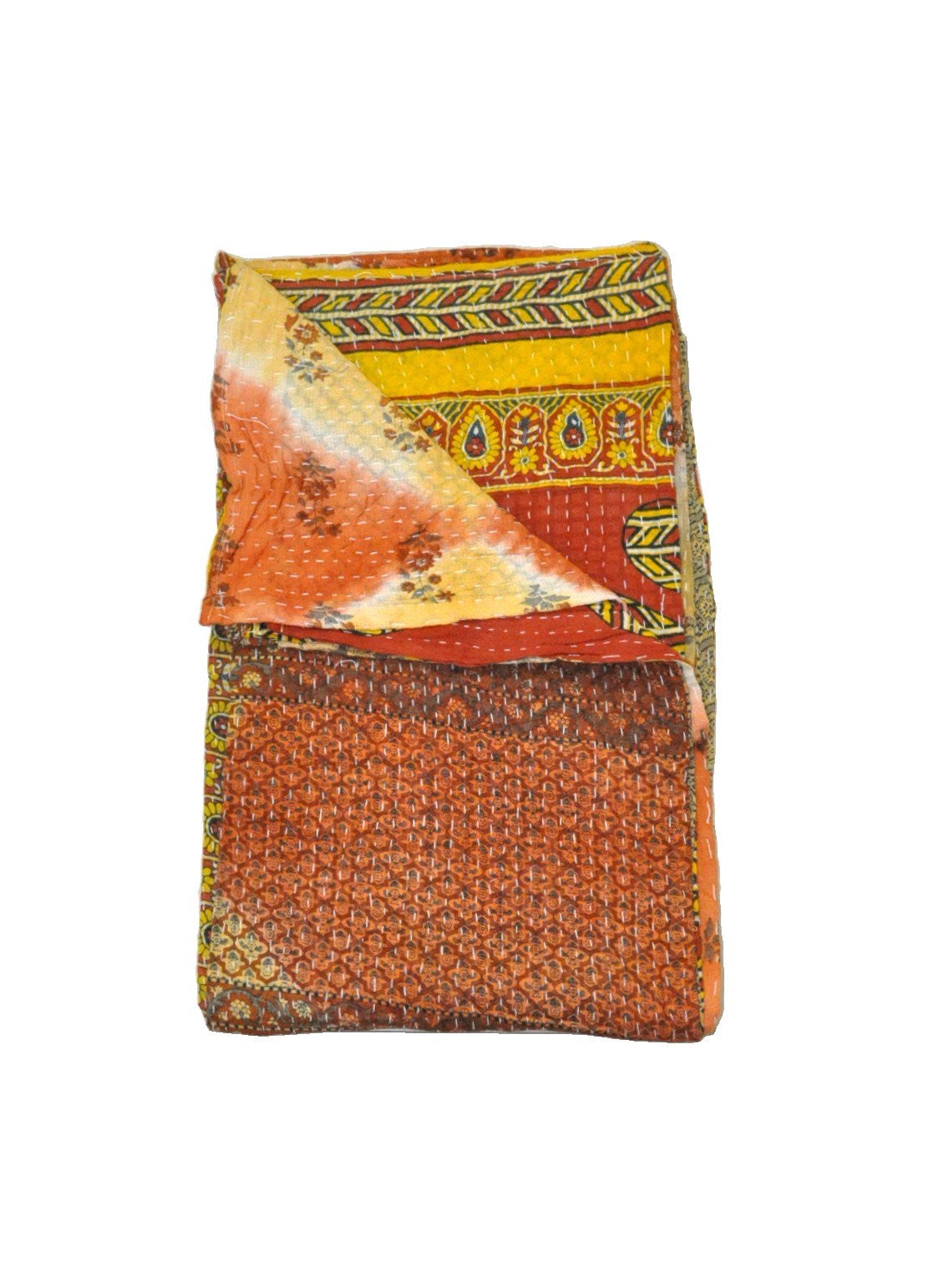 Indian Sari Vintage kantha Quilt-Jaipur Handloom